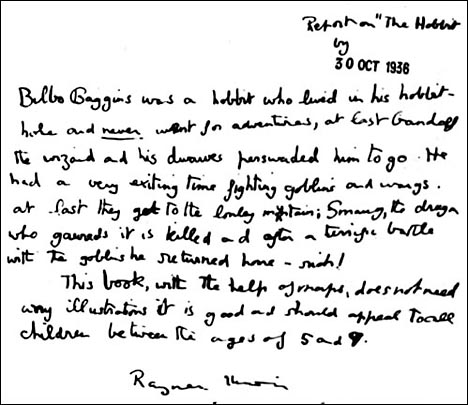 the hobbit letter